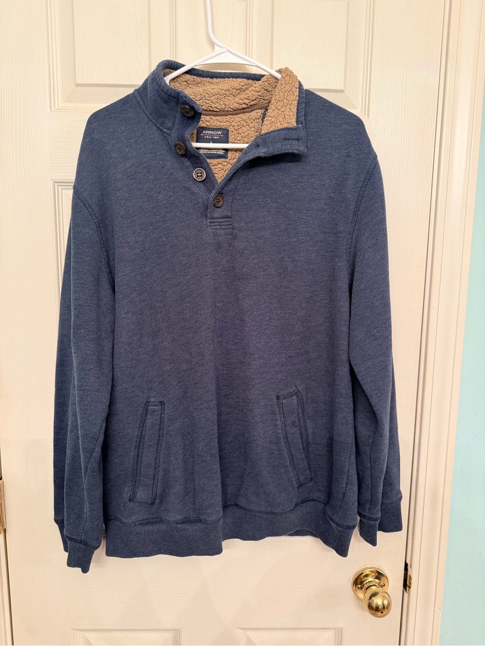 Arrow Navy and Tan Sherpa-Lined Jacket